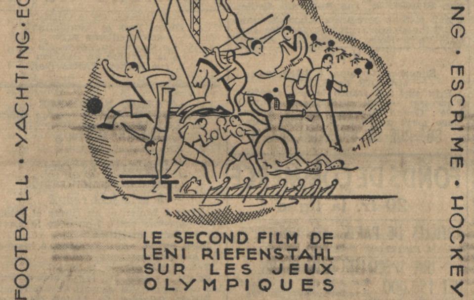 Publicité pour la sortie dans les salles françaises des « Dieux du stade » - Source : Le Petit Journal 19 août 1938